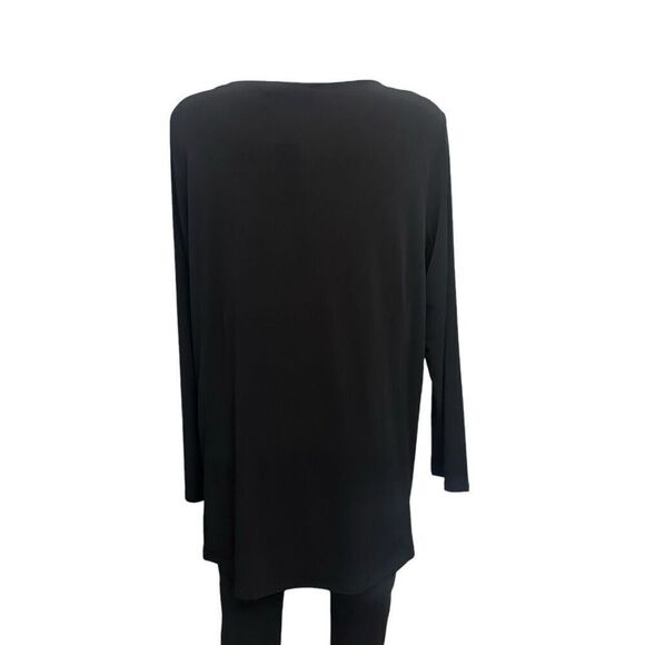 Chico’s Apparel Irene Lace up LS Top Solid Black size 2‎ NEW! Large srp $65 - Picture 4 of 8